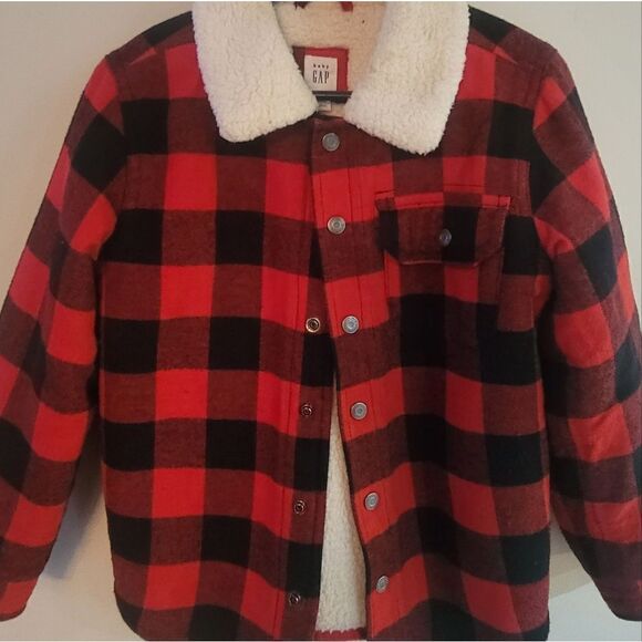 Gap Boys Buffalo Plaid Shirt Jacket - Picture 4 of 14